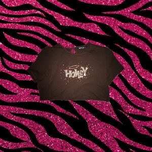 Rhinestone Honey Crop Tee